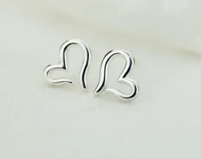 Fresh Accessories - Open Hearts Sterling Silver Stud Earrings