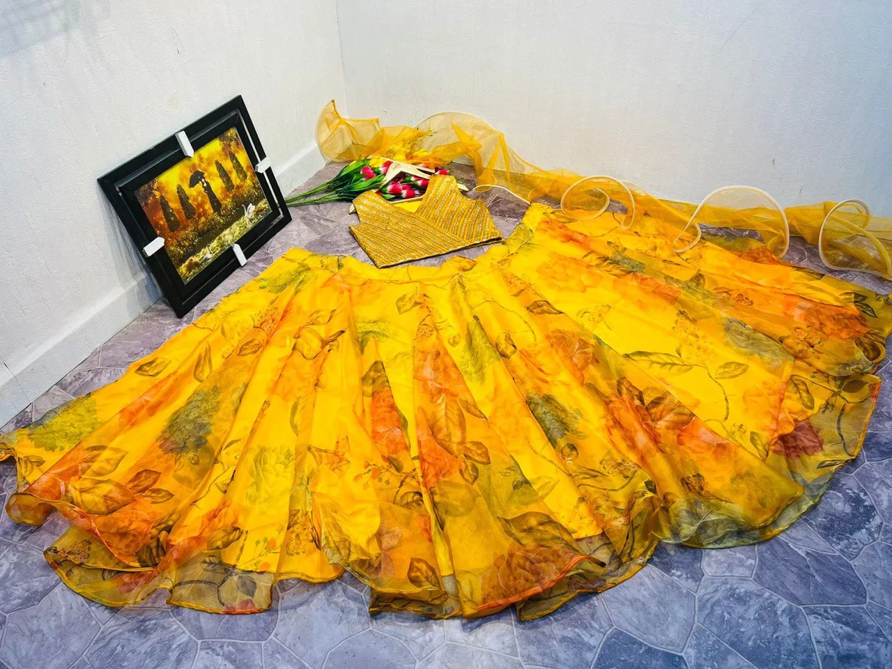 Fully Stitched Yellow Haldi Lehenga -SSS001YHL