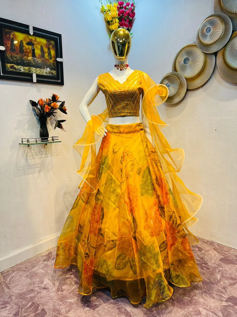 Fully Stitched Yellow Haldi Lehenga -SSS001YHL