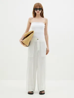 gauze wide leg pant