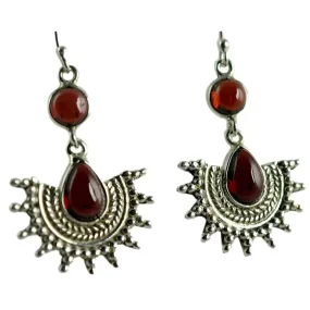 Genuine Natural Garnet designer Dangle Drop Handmade Earrings 925 Solid Sterling Silver