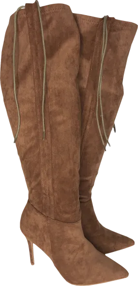 Givana Brown Suede Effect Knee High Boots UK 6 EU 39 👠