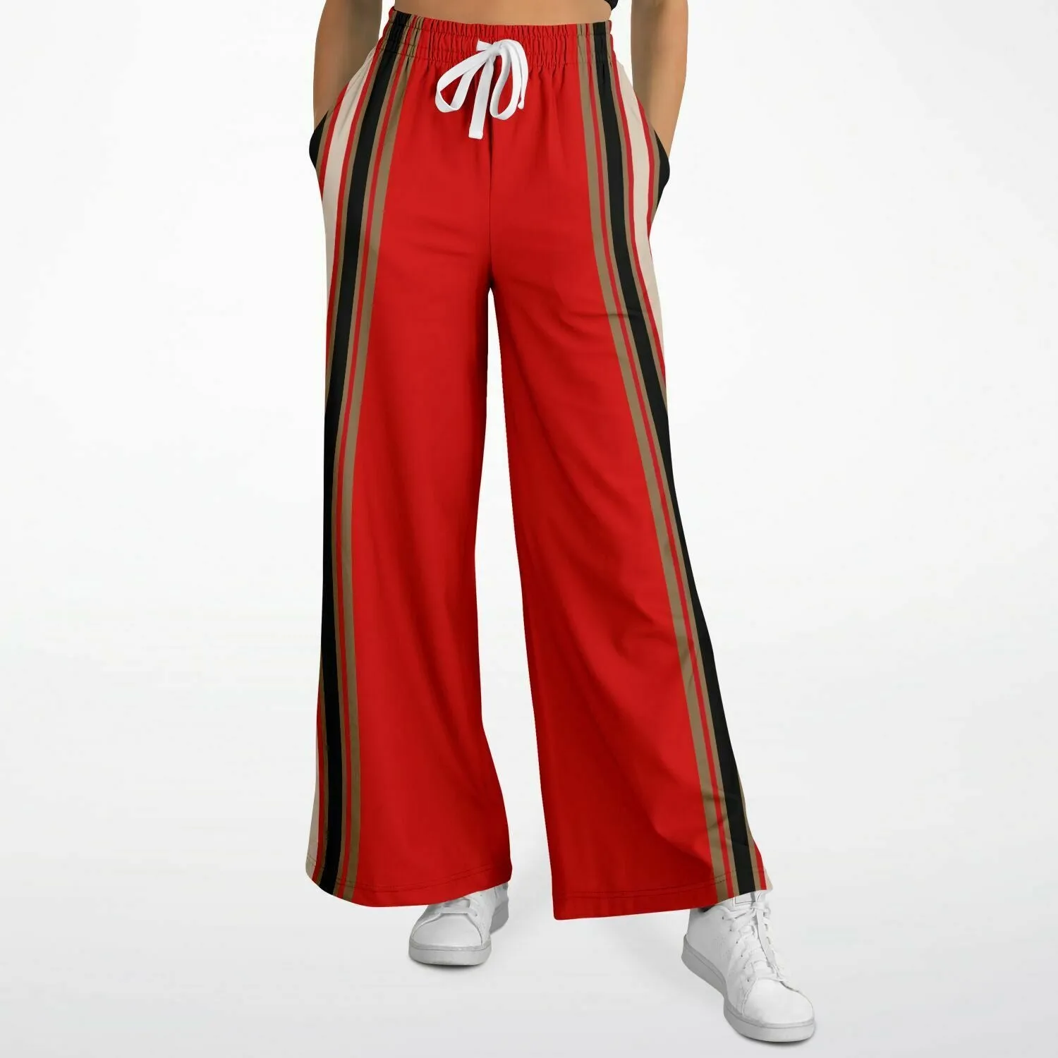 Gold Line Red Eco-Poly Stretchy Phat Bellbottoms