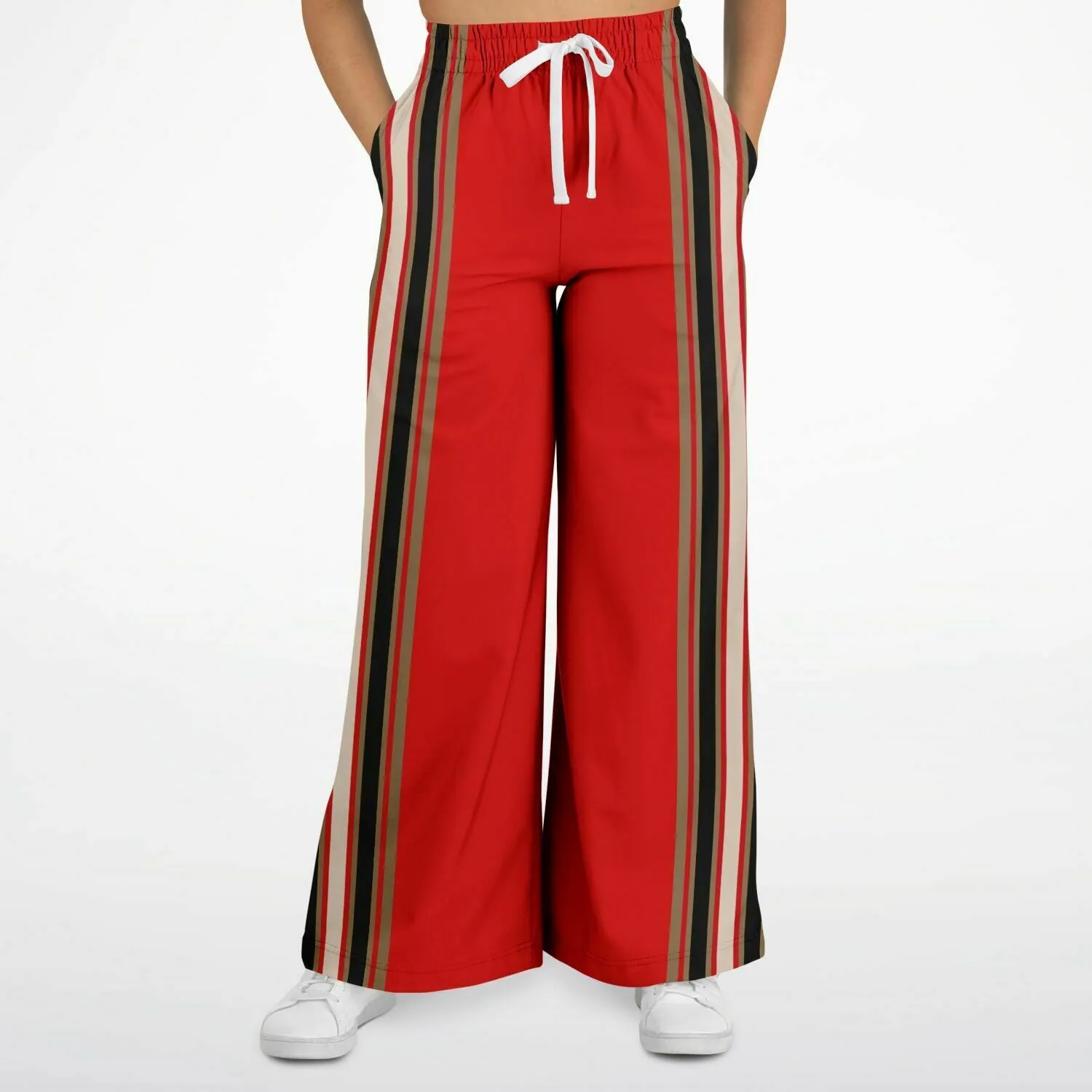 Gold Line Red Eco-Poly Stretchy Phat Bellbottoms