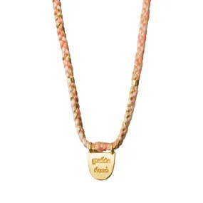 Gold Vermeil Without Limits Necklace on Flamingo Cotton Cord