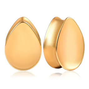 Golden Teardrop Steel Plugs