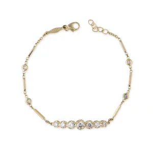 Graduated Diamond Kate Bracelet with Bar Chain