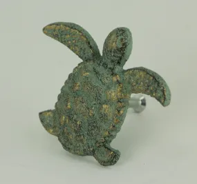 Green Verdigris Cast Iron Sea Turtle Drawer Pulls