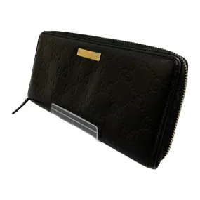 #GUCCI/GUCCISSIMA/Long Wallet/BLK/Leather