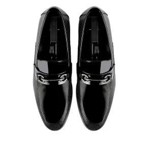 Gun Metal Glossed Loafers