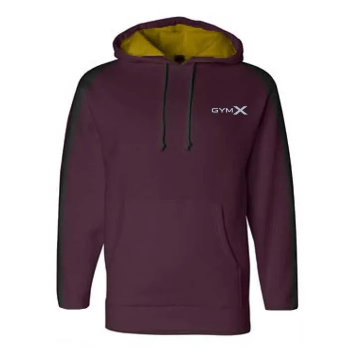 GymX Maroon Panelled Hoodie - Sale