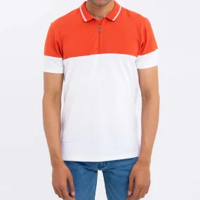 HALF ZIP COLOR BLOCK POLO