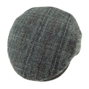 Harris Tweed Flat Cap (Grey Plaid)