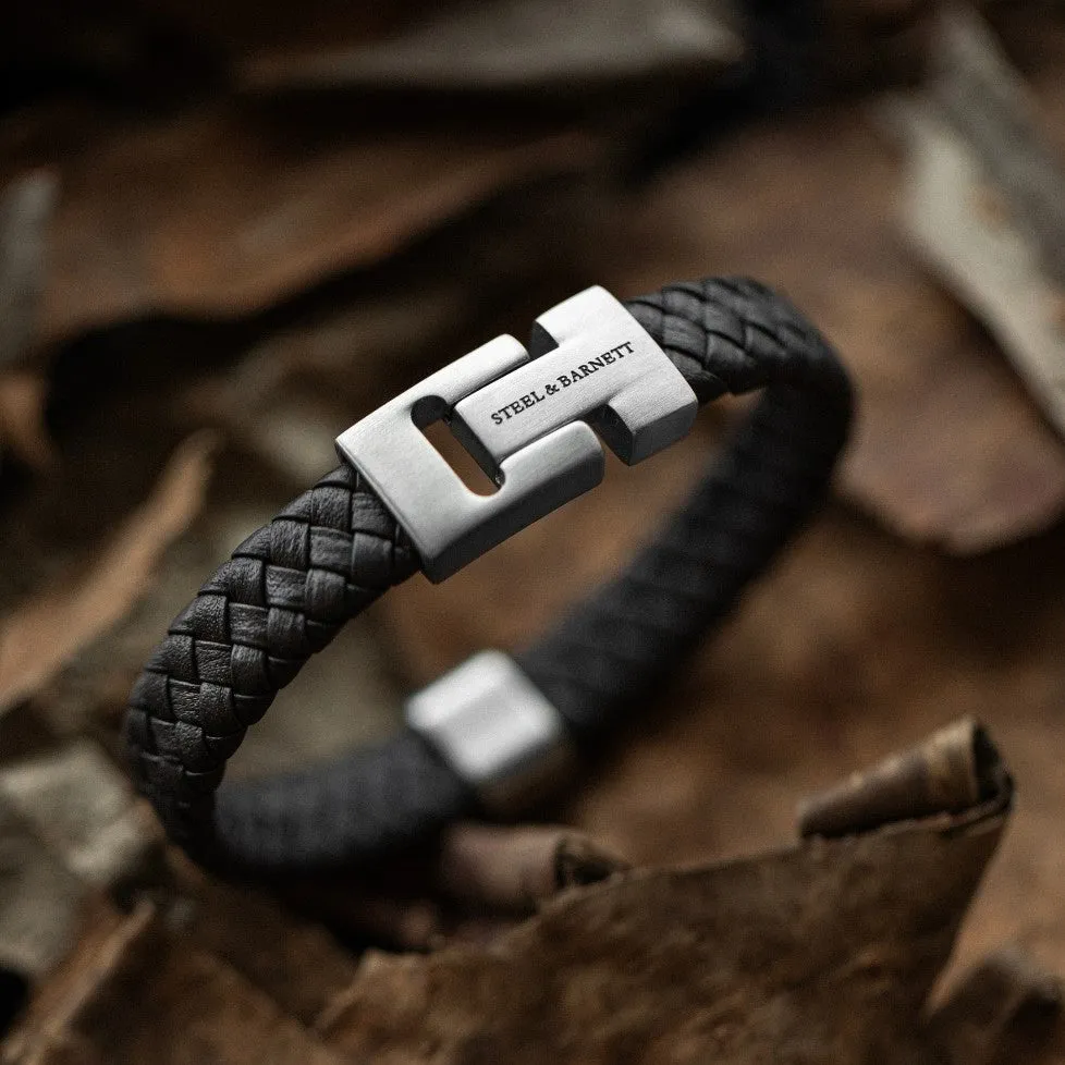 Harrison Nappa Leather Bracelet Black