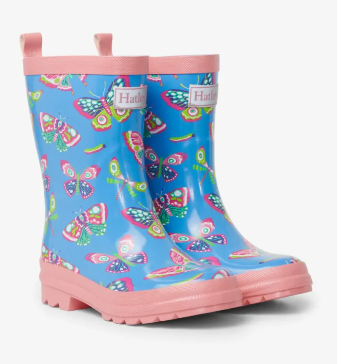 Hatley azure botanical butterflies rainboots