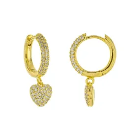 Heart Pave Hoop Earrings