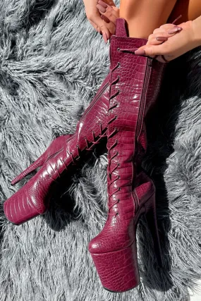 Hella Heels I Don't Bite Knee High Boots - 8inch