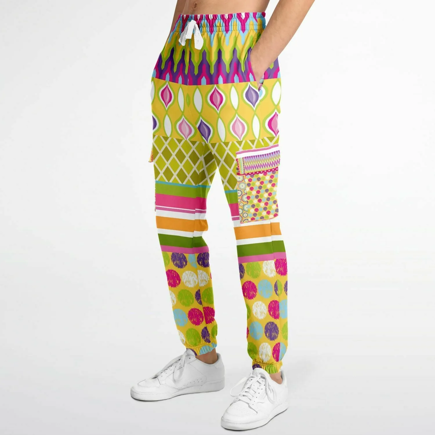 Hello Janis! Circus Patchwork Unisex Fleece Cargo Sweats