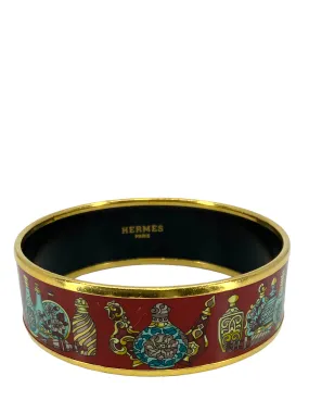 Hermes Flacons Printed Enamel Wide Bracelet 65