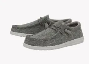 Hey Dude Men's Wally Ascend Woven Grey Shoes