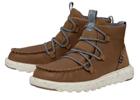 Sure! Here’s an optimized title for the product:

“Hey Dude Womens Reyes Premium Leather Boot in Tobacco Brown - Stylish, Comfortable, and Versatile Footwear”