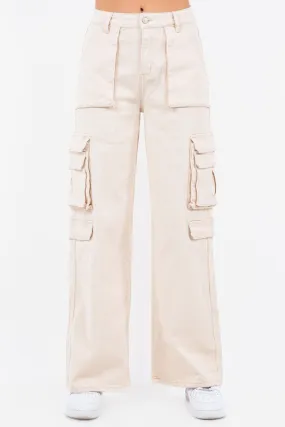 High Waist Straight Cargo Pants