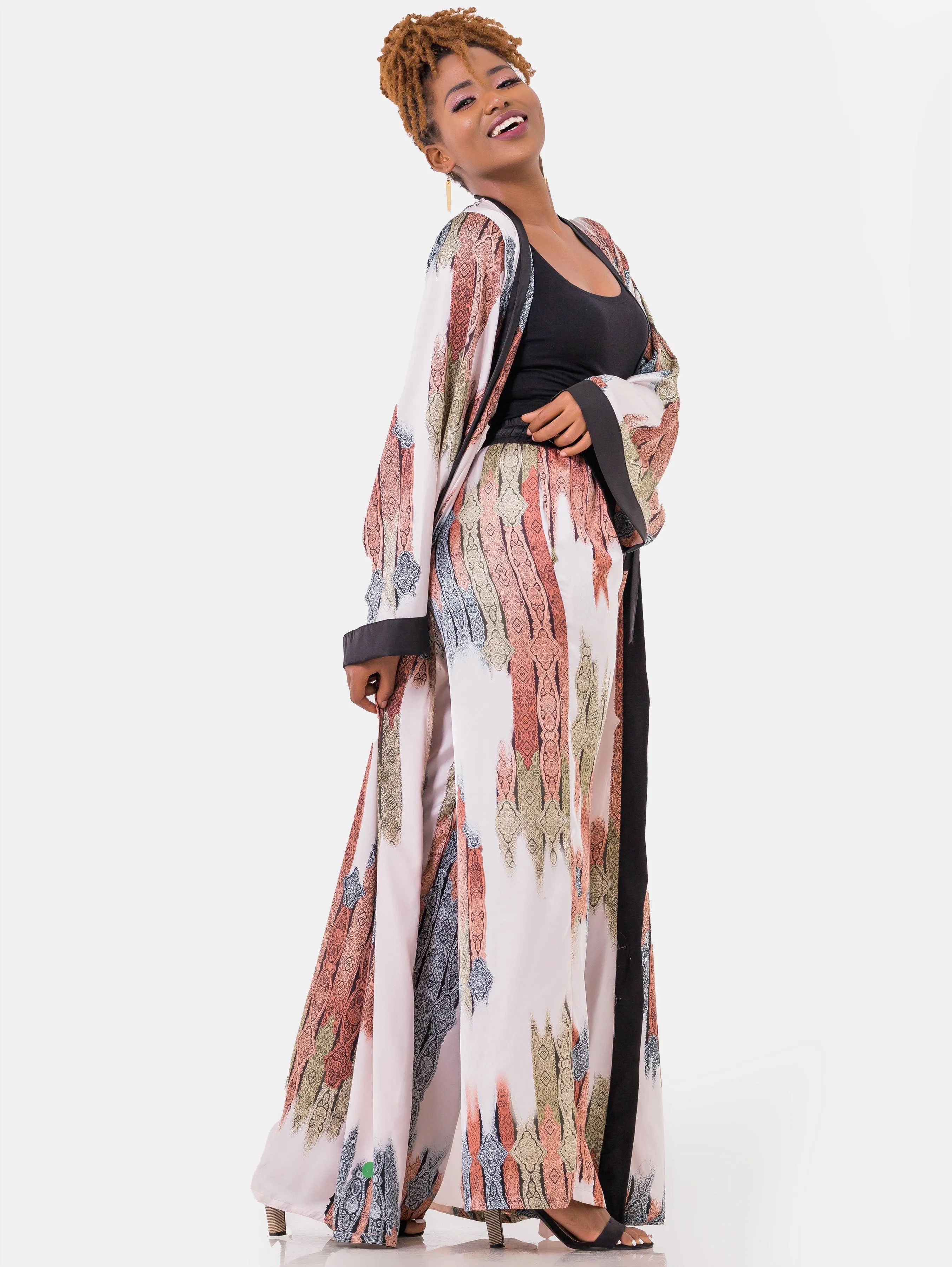 Hijabeefied Long Travelling Kimono - Peach