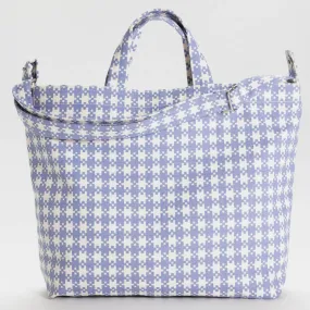 Horizontal Zip Duck Bag - Blue Pixel Gingham