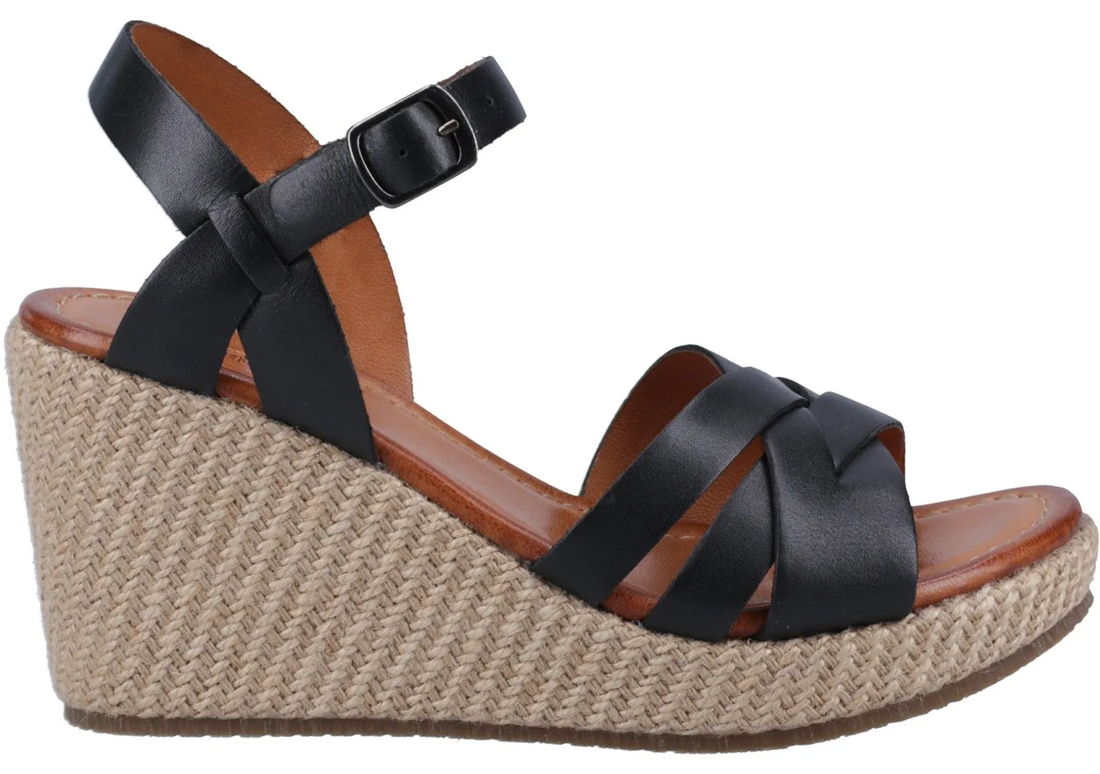 Hush Puppies Phoebe Womens Leather Wedge Heeled Sandal