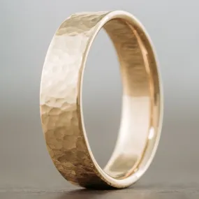 (In-Stock) The Marsh | Hammered 10k Yellow Gold Ring - Size 13 | 6mm Wide