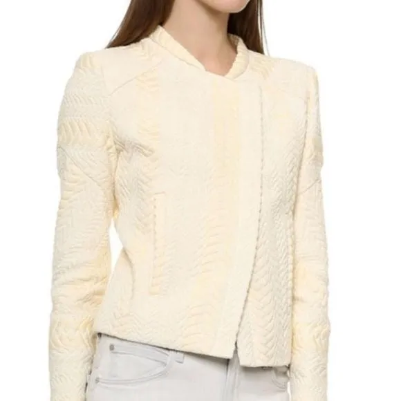 IROcreamwith gold textured side zip jacket