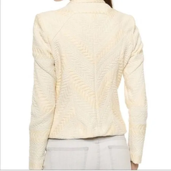 IROcreamwith gold textured side zip jacket