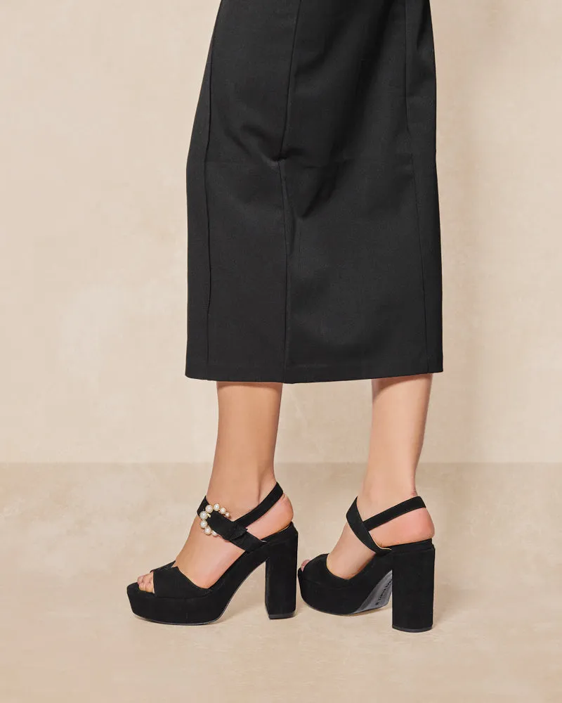 Jasmine Black Platform Sandals