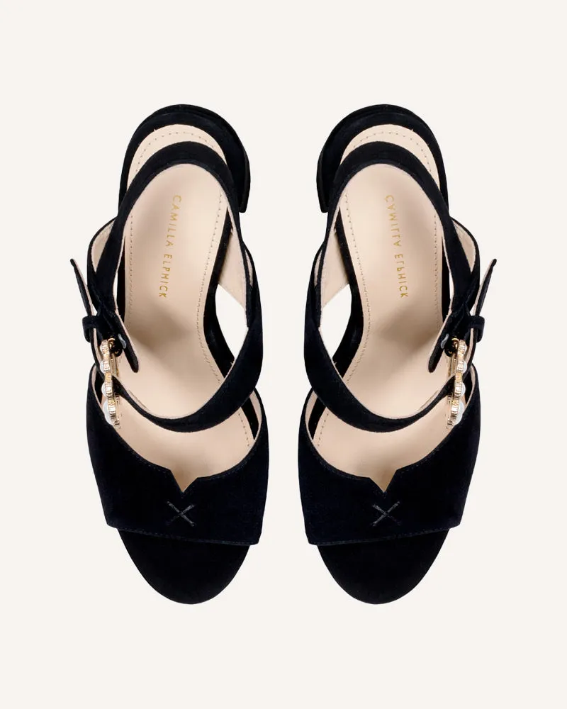 Jasmine Black Platform Sandals