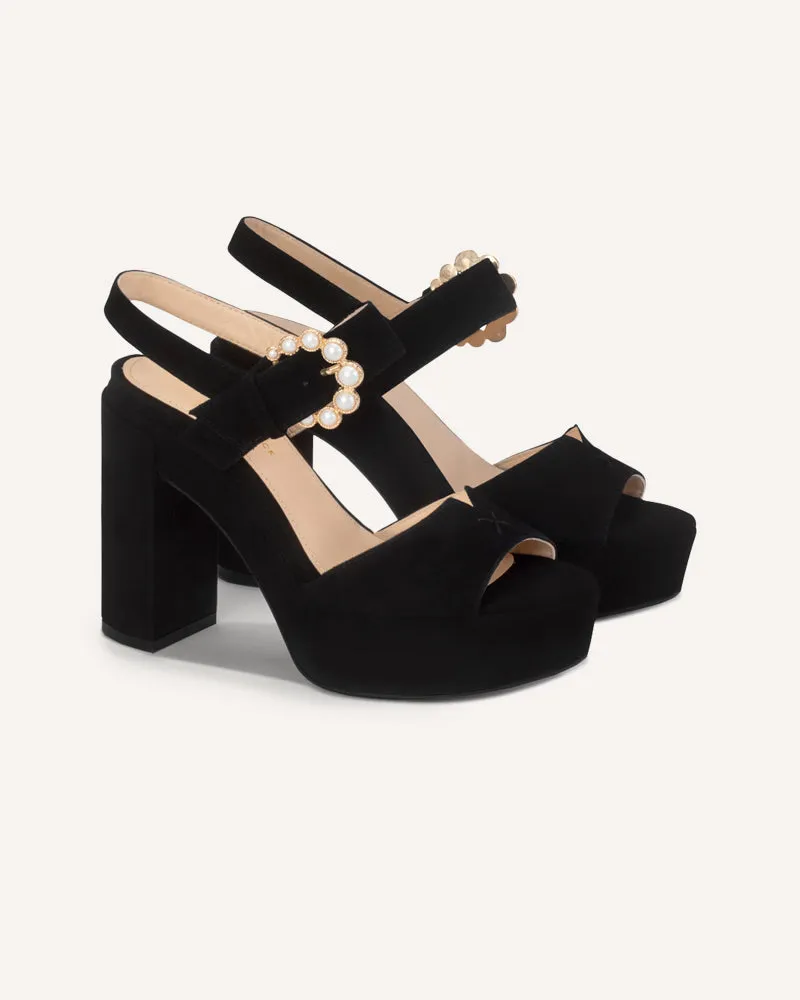 Jasmine Black Platform Sandals