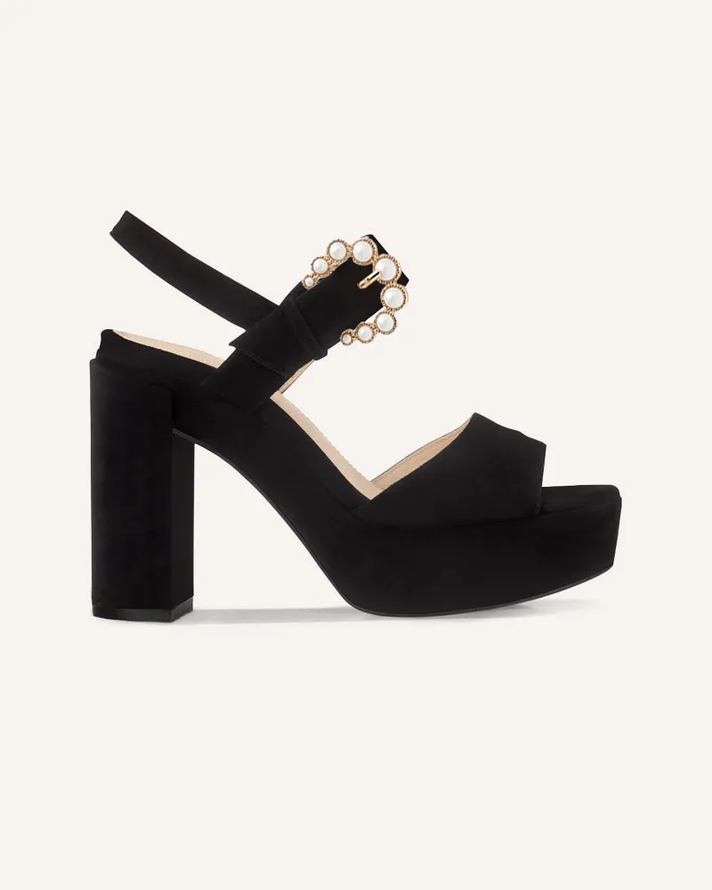 Jasmine Black Platform Sandals