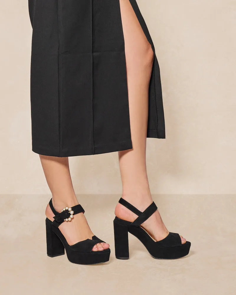 Jasmine Black Platform Sandals