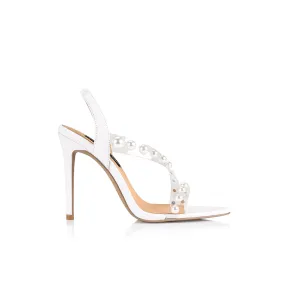 Jessie Sandals in Vinylite and White Leather - Stylish and Comfortable Footwear