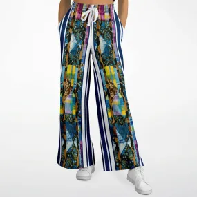 Juxtapose Striped Patchwork Eco-Poly Stretchy Phat Bellbottoms