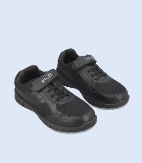 KB0153-BLACK-School Shoes For Boys