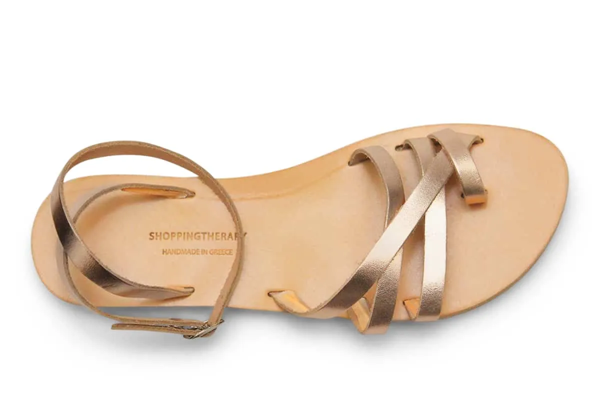 KEFALONIA Leather Sandals | Bronze