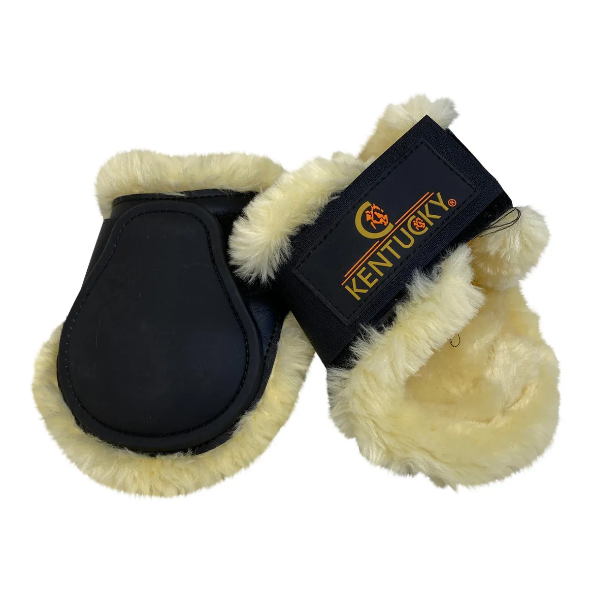 Kentucky Horsewear Sheepskin Young Horse Fetlock Boots in Black/Natural - Full