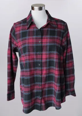 'Keren Hart' Women's Flannel Button Down - Red / Black