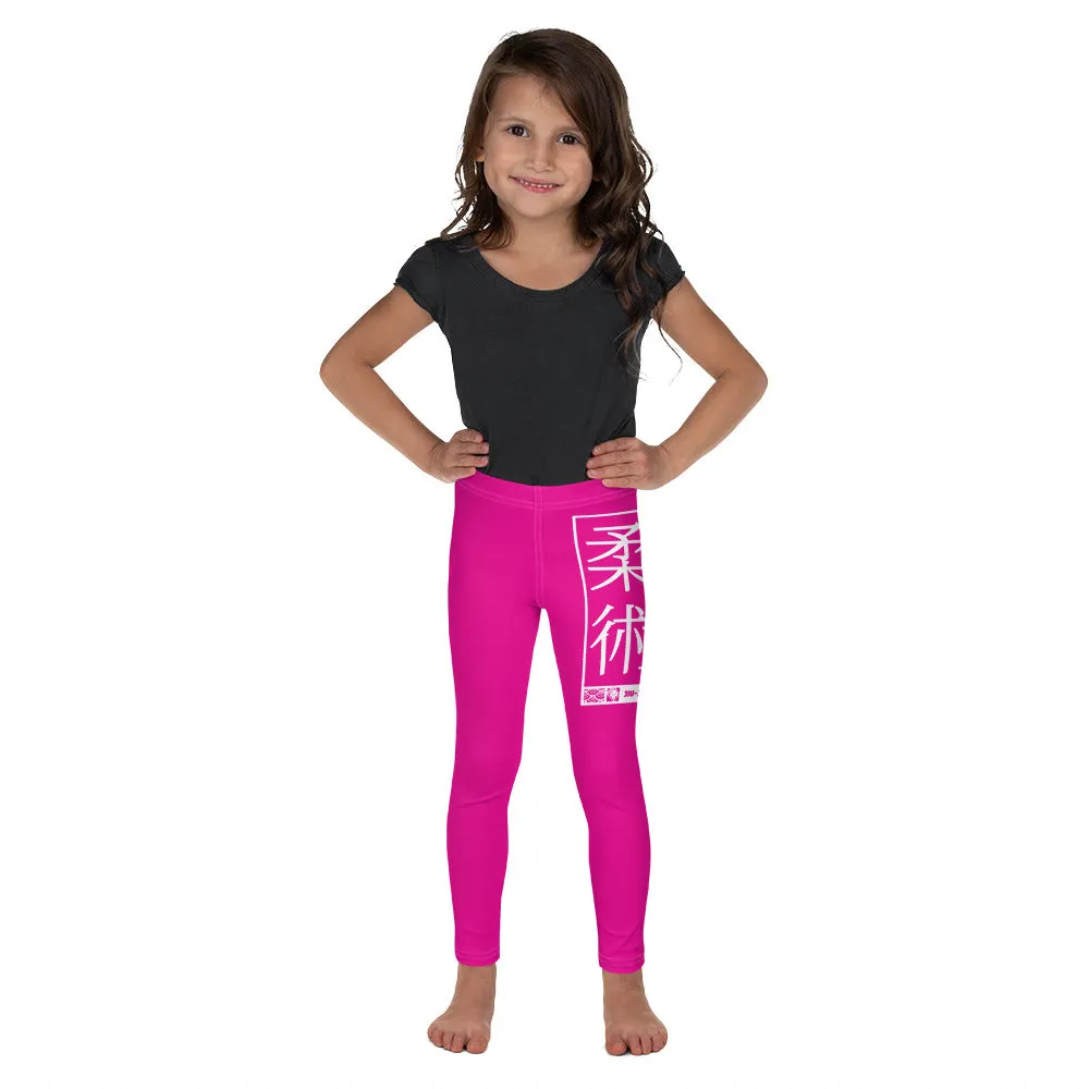 Kid's Girls Yoga Pants Workout Leggings Jiu-Jitsu 003 - Hollywood Cerise