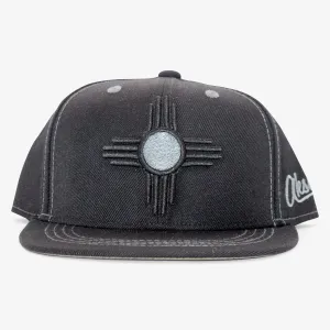 Kids New Mexico All Black Zia Flatbill Snapback Hat