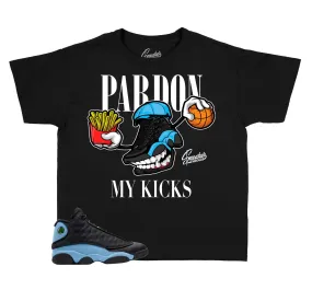 Kids University Blue 13 Shirt - Fly kicks- Black