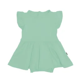 Kyte Baby Twirl Bodysuit Dress in Wasabi