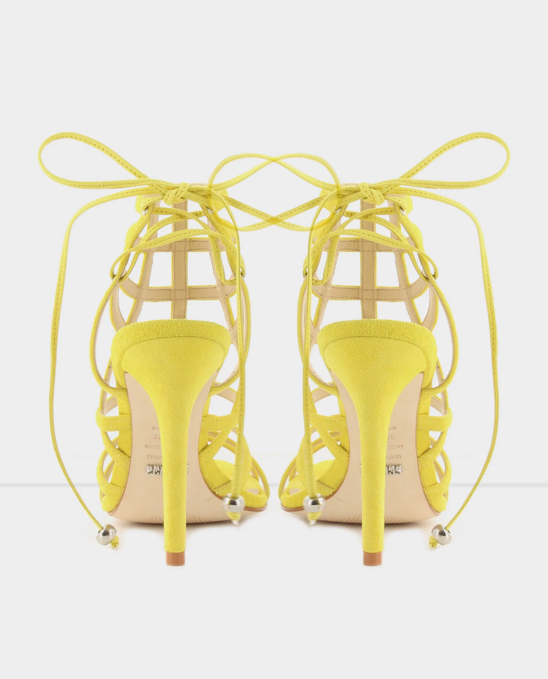 Lace Up Vibrant Yellow Sandal