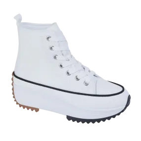 Ladies Classic  White Hi Tops Platform Urban Jacks Sienna