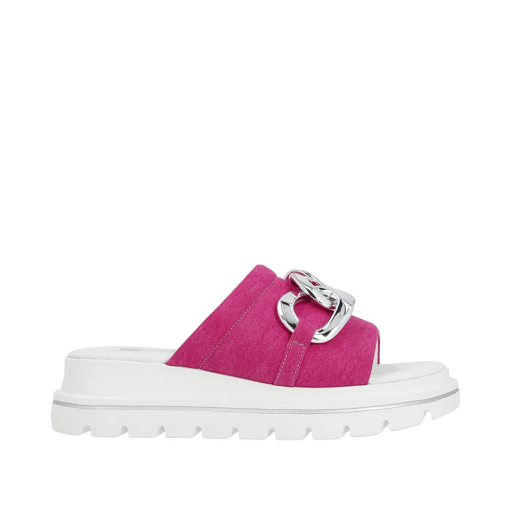 Ladies Evolution By Rieker Mule Pink Chunky Platform W1652-31 sale